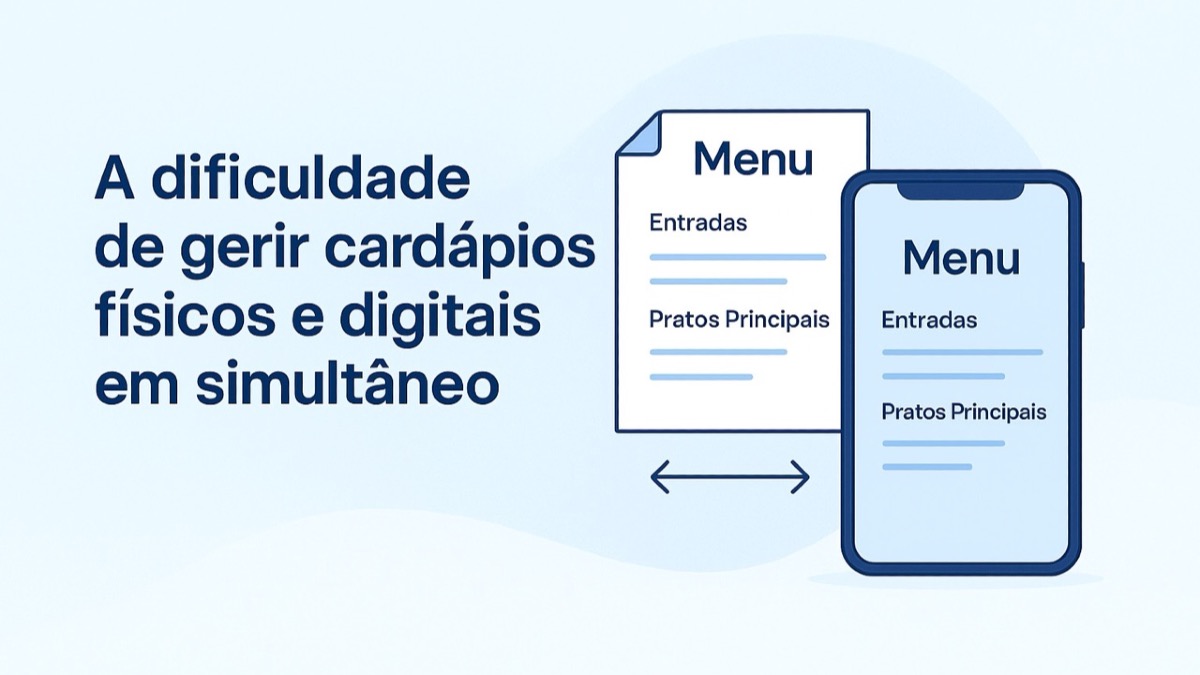 A dificuldade de gerir cardápios físicos e digitais em simultâneo